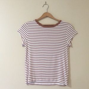 American Eagle Soft & Sexy T tan striped shirt